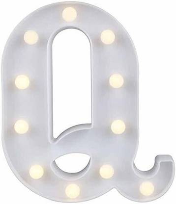Satyam Kraft Marquee Alphabet Shaped Led Light (Q) Pack of 1. Table Lamp