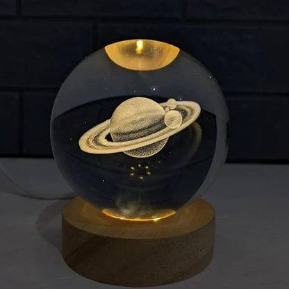 ETN 3D Galaxy Crystal Ball Night Lamp,Creative Engraved Crystal Ball Night Lamp Night Lamp