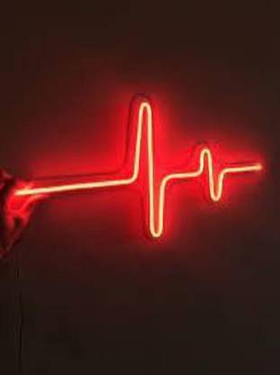 AS GLOWSIGNS Heart Beat Red Neon LED Light Size (18 X 24) inch Night Lamp
