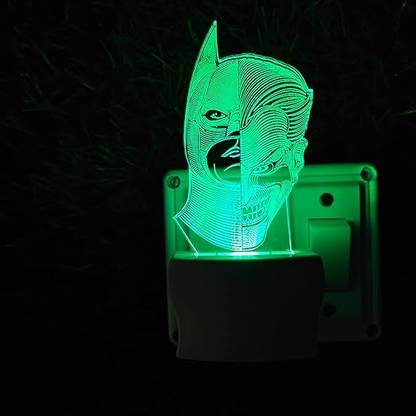 LILA ENTERPRISE Batman Joker Acrylic 3D Optical Illusion Night Lamp, RGB 7 Colors Auto Changing Night Lamp