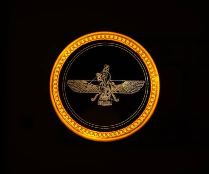 YUIOP -Divine "Faravahar" Laser Print Miror Finish, Warm White LED Night Lamp for Home Night Lamp