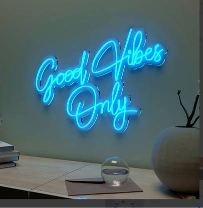 POWERTONE Good Vibes Only Neon LED Light Night Lamp