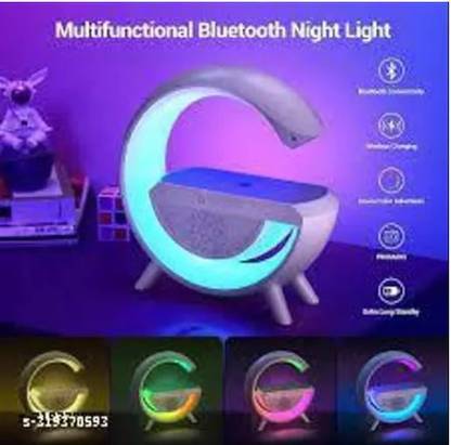 aktraders G-Shape LED Lamp - 3 in 1 Multi-Function Bluetooth Speaker with WirelessCharging Table Lamp