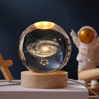 the anuja 3D Galaxy Crystal Ball Night Lamp,Solar System Crystal Ball Night Light, Table Lamp