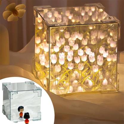 SIRIDHI DIY 20 Flowers Tulip Night Light,Led Decorative Nights Lamp for Bedroom, Home Night Lamp