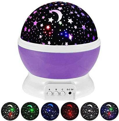 GOOD FRIENDS Star Master Moon Projector 360 Degree Rotation - 4 LED Bulbs 8 Color Night Lamp