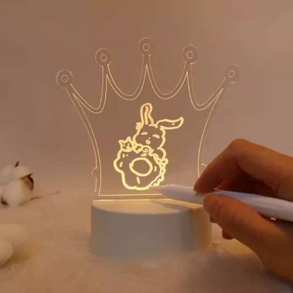 CROWN NIMREET Acrylic Decorative Lamp for Creative,Notes Drawing Table Lamp Crown Shape Table Lamp
