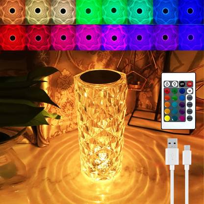 Aubade Transparent Lamp for Bedroom, 16 Color Changing LED Night Lights USB Remote Table Lamp