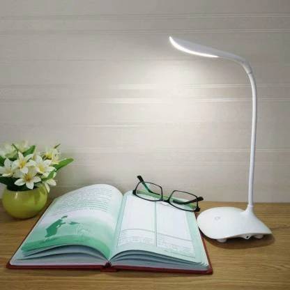 REXBURG Rechargeable 5W LED Table Desk Lamp Lights with 3 Stage Dimming Light (White) Table Lamp