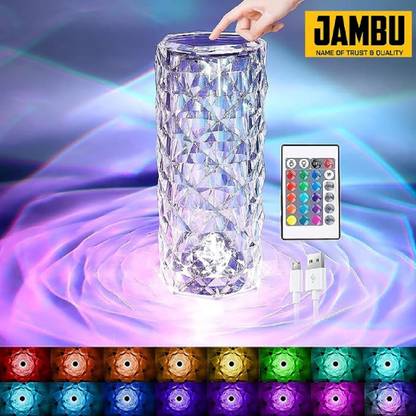 JAMBU Crystal Diamond Table Lamp 16 Color Changing LED Lights Night Lamp