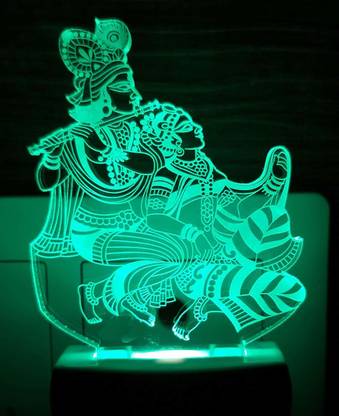 Kedar Enterprises Krishna& Radha Night Lamp Create Calm atmosphere with customizable lighting Night Lamp