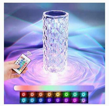 Porquepine Acrylic Diamond Crystal Color Change with Brightness Adjustable USB rechargeable Table Lamp