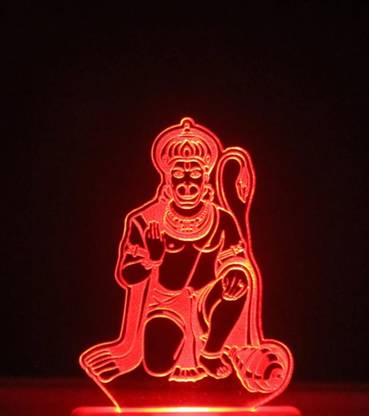 Goddess Lord Hanuman ji light with 7 colour-changing LEDs for Home/Car/office decoration Night Lamp
