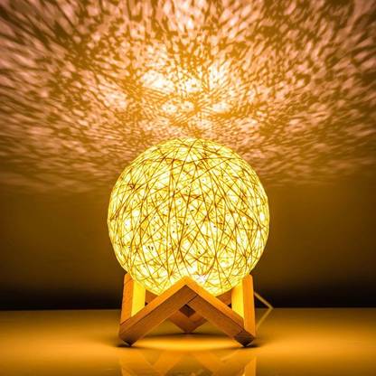 GTC Led Rattan Table Lamp USB Powered Bedside Light Creative Decorative Light Table Lamp