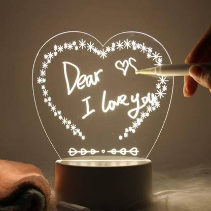 RUDHJAL 3D Acrylic Message Note Board LED Night Holiday Light Decorative Lamp Home Décor Night Lamp