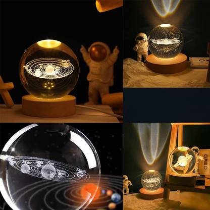 NAIRO Crystal Ball Lamp for Home Decoration 3D Solar System Crystal Ball Night_T93 Table Lamp