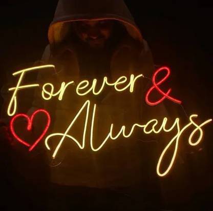 AS GLOWSIGNS Forever & Always Neon Lights(Yellow and Red) Night Lamp