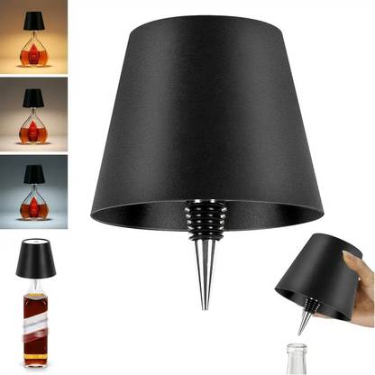 KD SAPRA Wireless Bottle Light 3 Color Stepless Dimming Rechargeable Touch Control Bottle Table Lamp