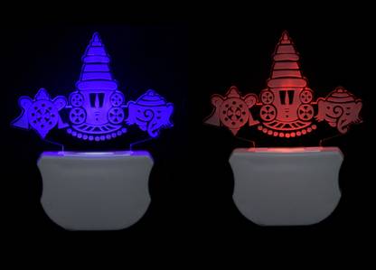 jatin The Temple 3D illusion Led Night Lamp comes with 7 Multicolor (Pack of 2) Night Lamp