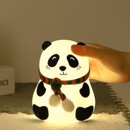 FINARO Cute Panda Silicon Night Lamp USB Rechargeable 7 Color Changing For Kids Night Lamp