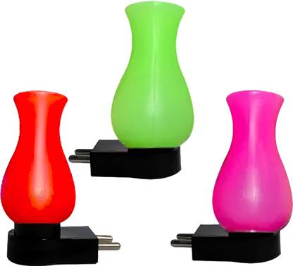 Mayrasales Matka Shape Night Lamp with 2 Pin Jack 3pack Night Lamp