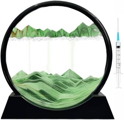 JADAV MART Moving Sand Art Picture, 3D Quicksand Painting Decorative Round 12 Sand Clock