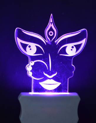 Prem Enterprises The Devi Durga 3D Illusion Night Lamp Comes with 7 Multicolor Night Lamp