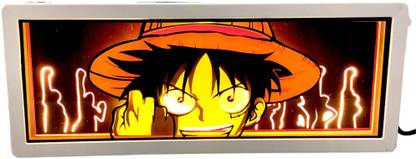 RV Mart Anime One Piece Luffy LED Neon Light Box Lamp 3D Paper Cuttings Night Light Night Lamp