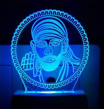 Iqbal collection Sai Baba Night Lamp Create a tranquil ambiance with variable lighting Night Lamp