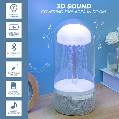 MOOZMOB Floating Jellyfish Night Lamp with Bluetooth Speaker Night Lamp