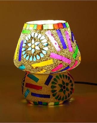 Somil Glass Mosaic Table Lamp For Designer Lighting Effect, LED Compatible Table Lamp