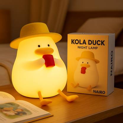 NAIRO Cute Kola Duck Night Lamp – Baby Safe | BPA-Free | Rechargeable | 7 Colours Night Lamp