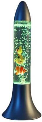 Aqualite Aqua Bubble Tube Lamp - Rocket Shaped | Colour Changing LED Artificial Fish Table Lamp