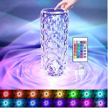 London Britches 3 Touch Diamond Crystal Lamp,16 Color RGB Changing LED Lights,Crystal Rose Lamp Table Lamp