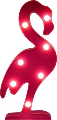 MANSAA Flamingo Shape LED Night Light – Battery Operated, Table or Wall Decor Night Lamp