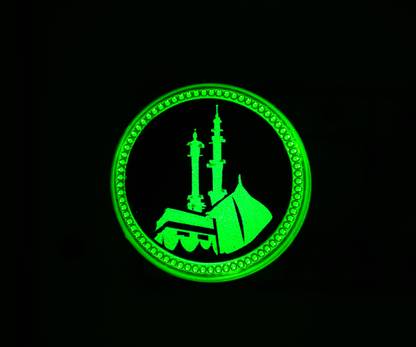 YUIOP - Divine Sufi Mecca Laser Print, Mirror Finish LED Night Lamp for Home, Plug Night Lamp