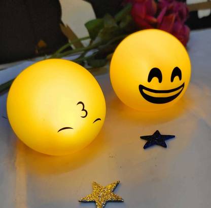 CLICKETYCLACK Emoji Face Mini LED Night Lamp(Yellow- Pack of 2 Random Design) Night Lamp