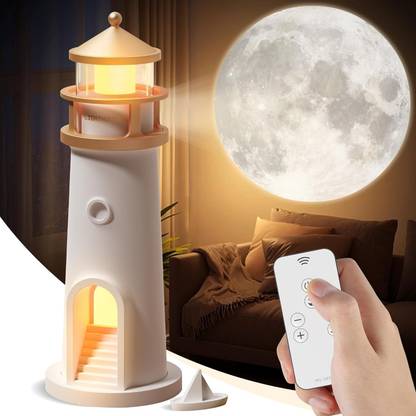 arthasya Lighthouse Lamp Galaxy Moon Projector Lamp Night Light LED Light with Remote Night Lamp