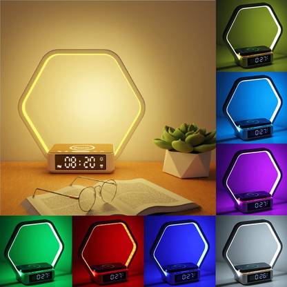 JIALTO Bedside Table Lamp 15W Wireless Charging / Elegant Touch Desk Lamp / Alarm Clock Table Lamp