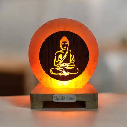 GLOBAL AROMA Buddha Himalayan Rock Salt Lamp for Positive Energy,Ideal for Home Decor Night Lamp
