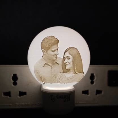 MAGIZHINI STORE Personalized 3d Printed Mini Moon Lamp shade lithophane LED Power Socket Night Lamp