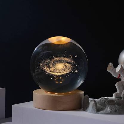 Harvic 3D Crystal Ball, Crystal Ball with Wooden Base Night Lights Fantasy Decoration Table Lamp