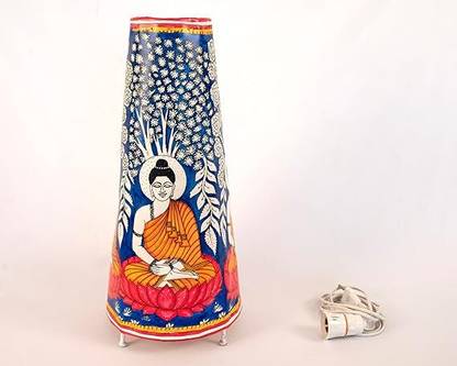 ArtSage Artistic Hand Painted Tholu Bommalata Buddha Big Tabletop Lamp Table Lamp