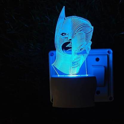 LILA ENTERPRISE Batman Joker 3D Night Lamp, RGB Multicolor LED Plug n Play Night Light Night Lamp