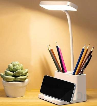AKR Powerful Rechargeable Emergency lamp with Pen|Mobile Holder Desk Study Lamp