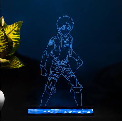 StarLaser Anime Attack on Titan Eren Yeager856 Acrylic Led Night lamp 16 Color Changing Light with Remote Control Table Lamp