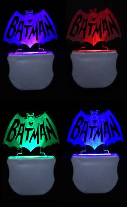 Vintage Vision The Batman 3D illusion Led Night Lamp comes with 7 Multicolor (Pack of 4) Night Lamp
