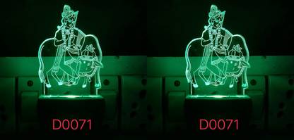 BHOOMI The Shri Krishna 3D Illusion NL Comes with 7 Multicolor (PO2) Night Lamp