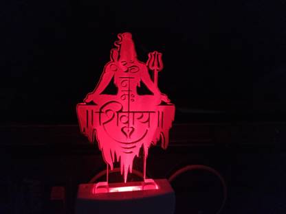 G S Kohli LORD SHIVA 3D ILLUSION NIGHT LAMP 7 MULTICOLOUR Night Lamp (8 cm, Multicolor) Table Lamp