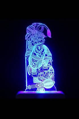 Aamivi Lord Kashtabhanjan Humanji Balaji 3D Multi Colour Night Lamp
